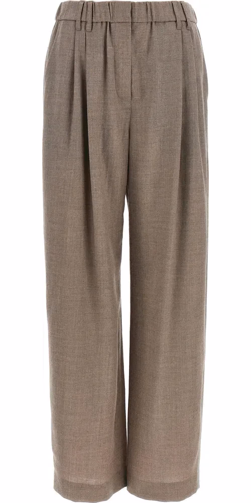 Brunello Cucinelli White Virgin Wool Casual Pants