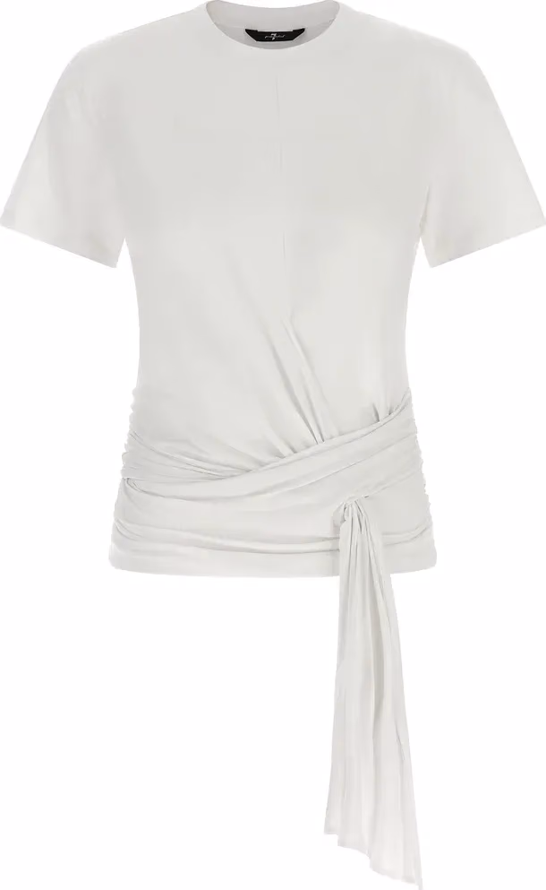 7 For All Mankind White Lyocell T-Shirt