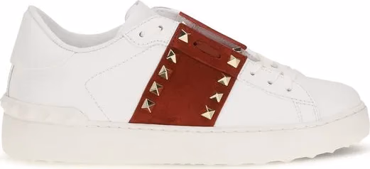 Valentino Garavani White Calf Leather Bos Taurus Low Top Sneakers