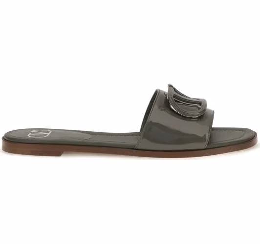 Valentino Garavani Bicolor Calf Leather Bos Taurus Flat Sandals