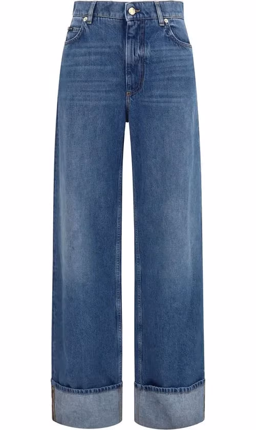 Dolce & Gabbana Blue Cotton Straight-Leg Jeans