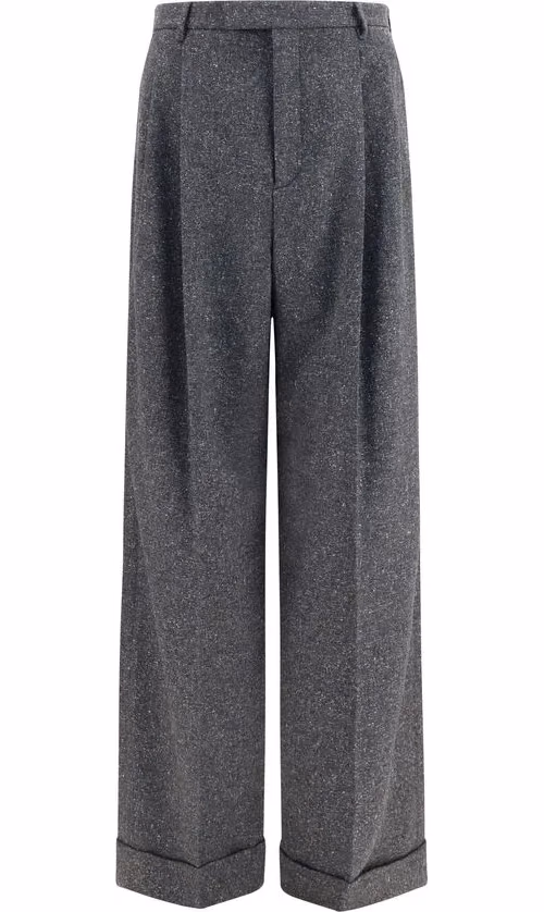 Valentino Garavani Gray Wool Oves Aries Pants