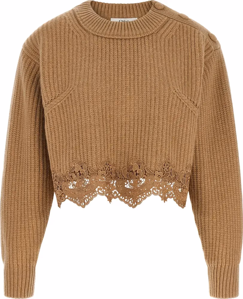Chloé Beige Wool Cardigan