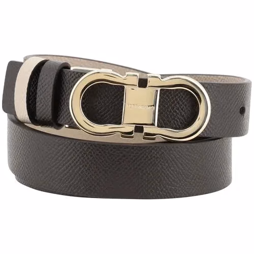 Ferragamo Black Calf Leather Bos Taurus Regular Belt