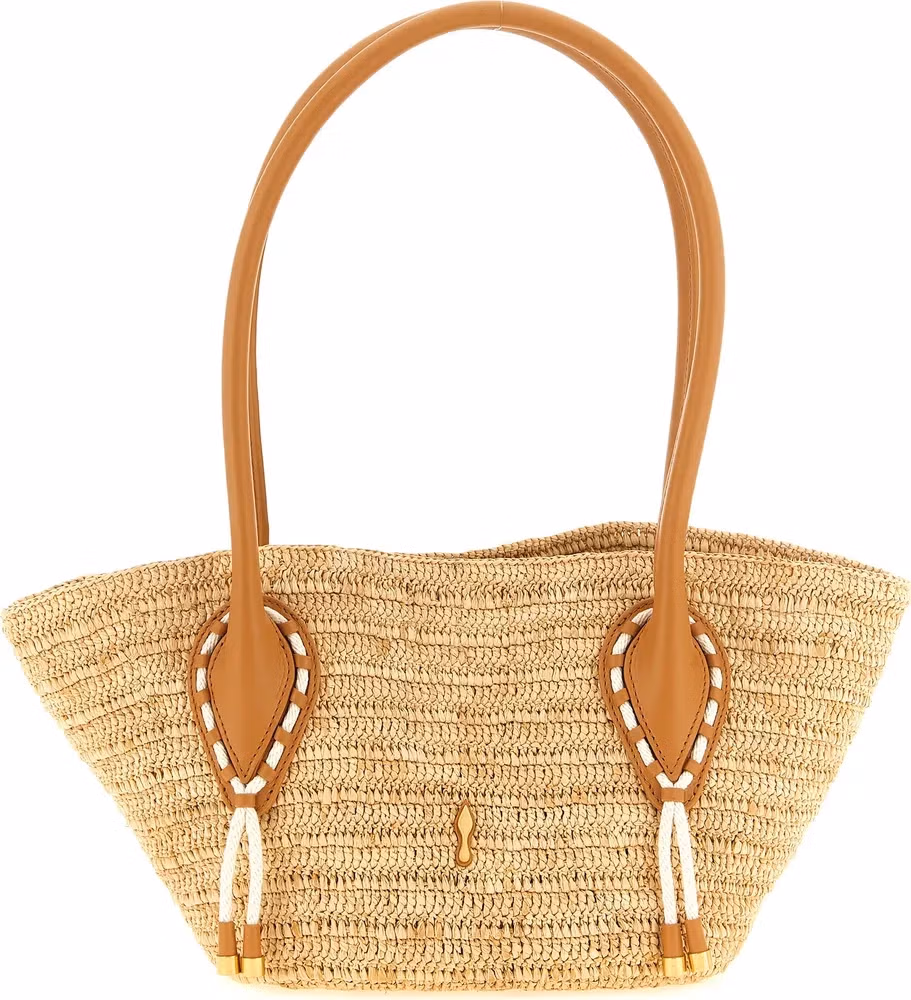 Christian Louboutin Beige Raffia Tote Bag