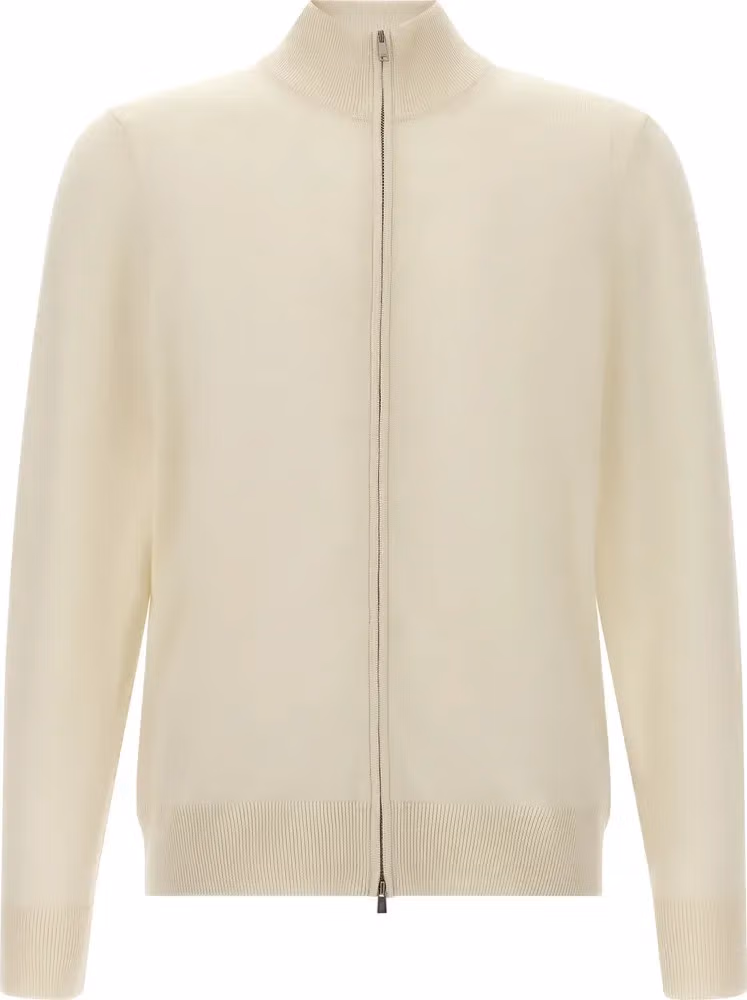 Hugo Boss White Virgin Wool Cardigan