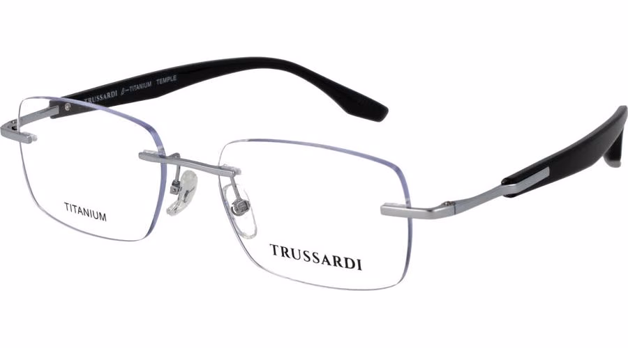 Trussardi Silver Stainless Steel Glasses (Frames)