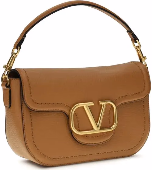 Valentino Garavani Beige Calf Leather Bos Taurus Shoulder Bag