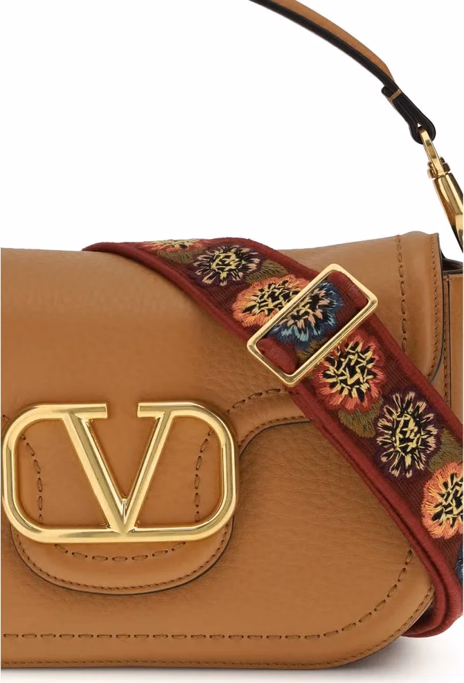 Valentino Garavani Beige Calf Leather Bos Taurus Shoulder Bag