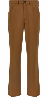 Brown Virgin Wool Casual Pants