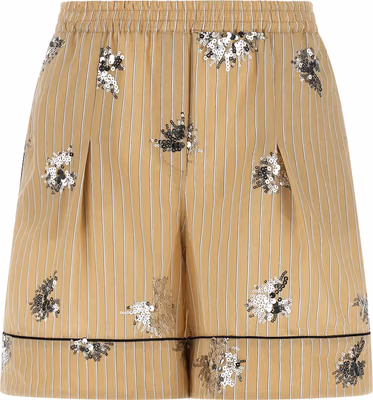 Beige Cotton Bermuda Shorts