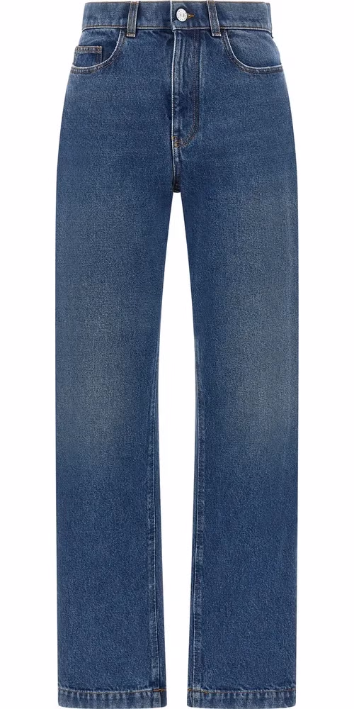 Marni Blue Cotton Straight-Leg Jeans