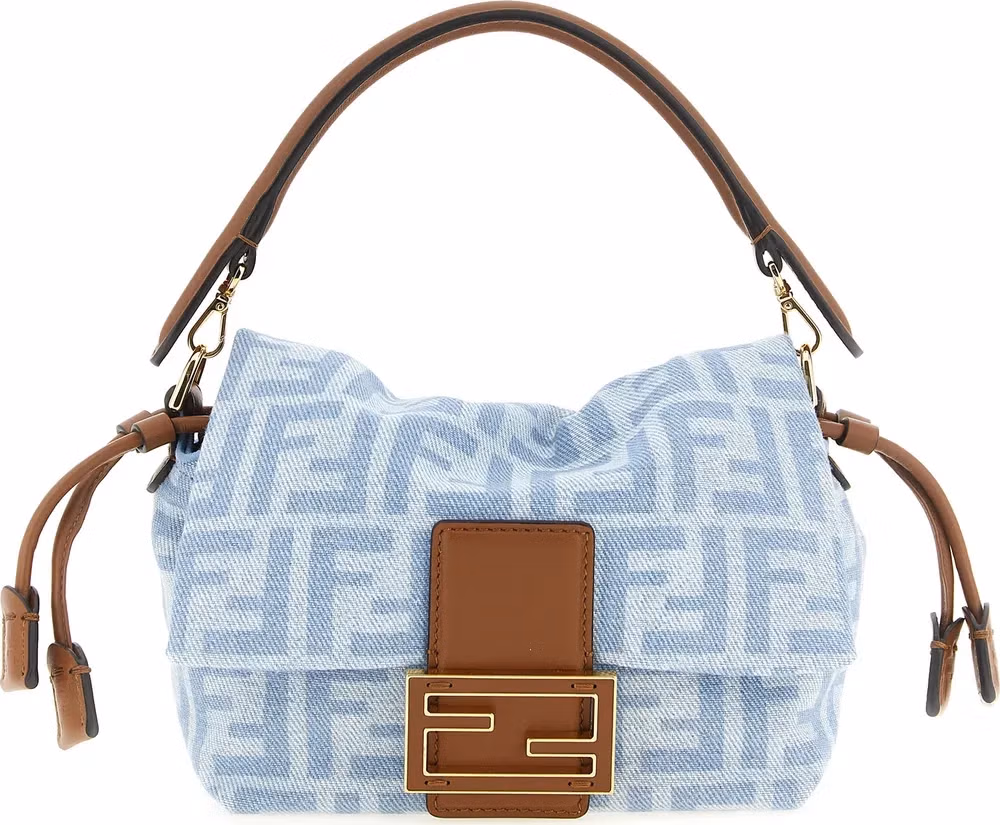 Fendi Blue Cotton Handbag