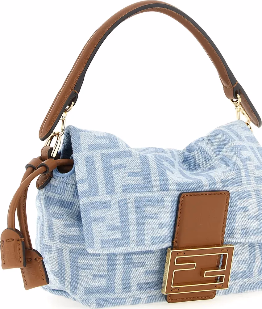 Fendi Blue Cotton Handbag