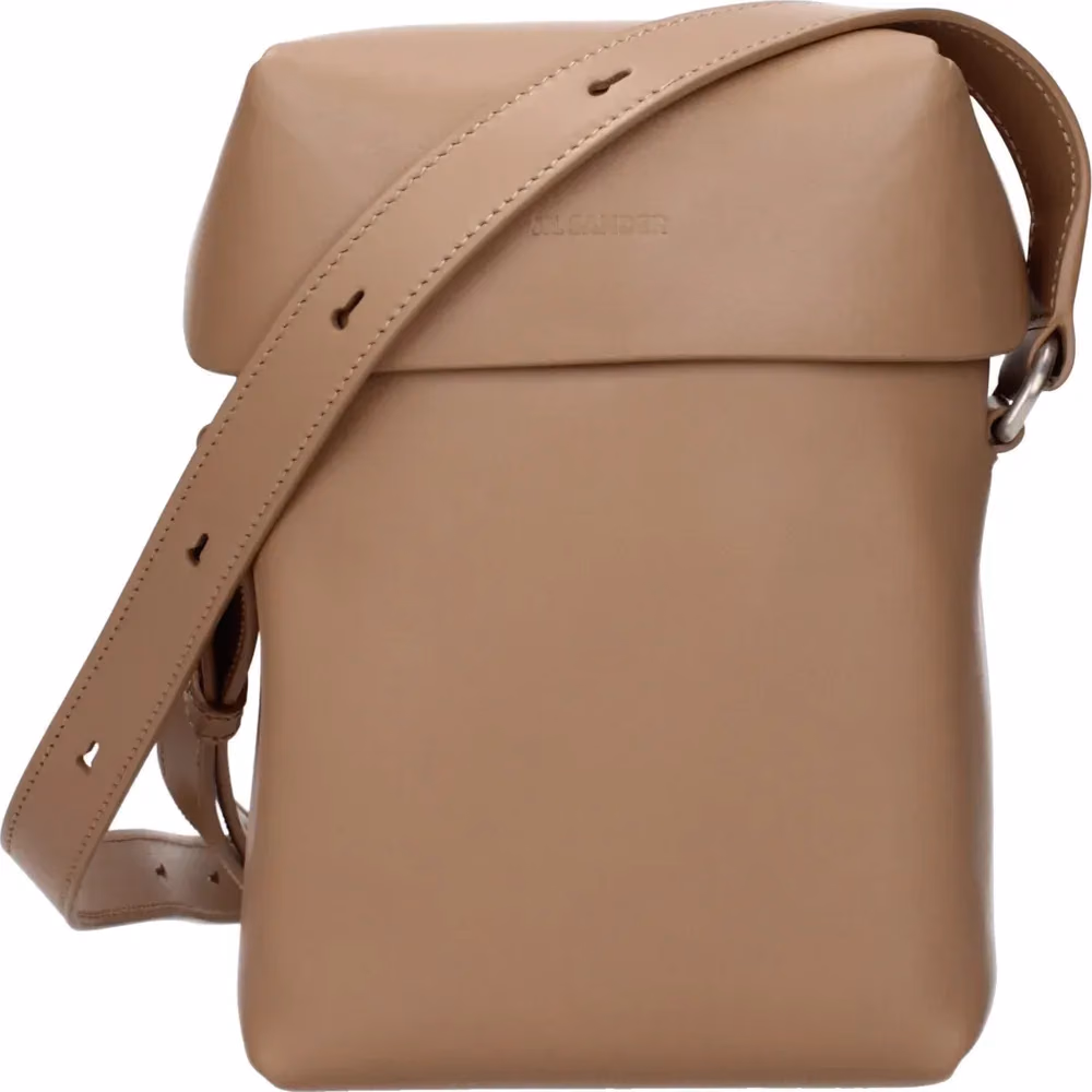 Jil Sander Brown Leather Crossbody Bag