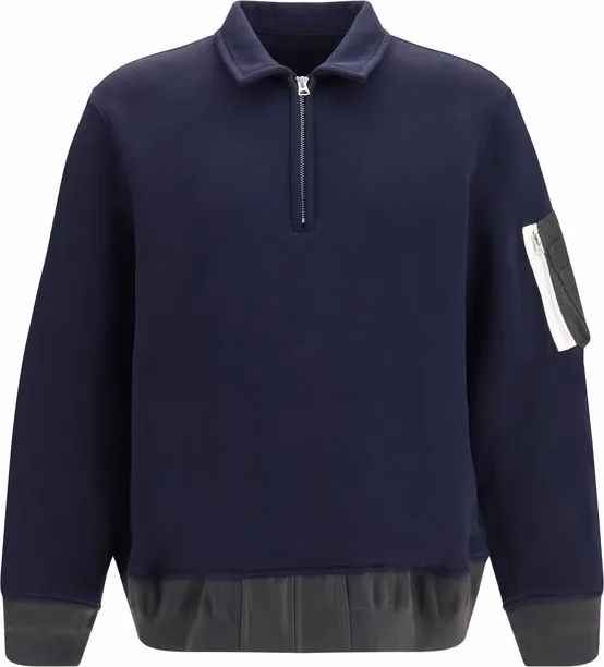 Sacai Blue Cotton Polo Shirt