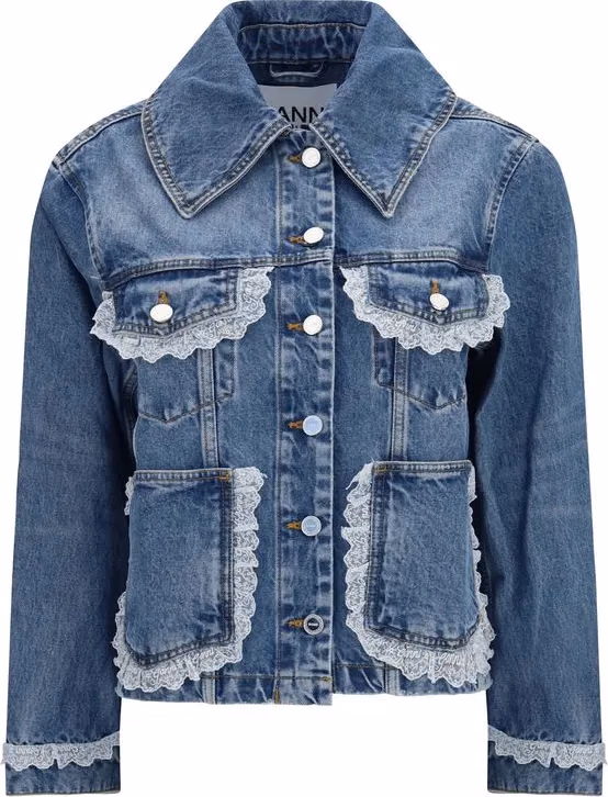 Ganni Blue Cotton Denim Jacket