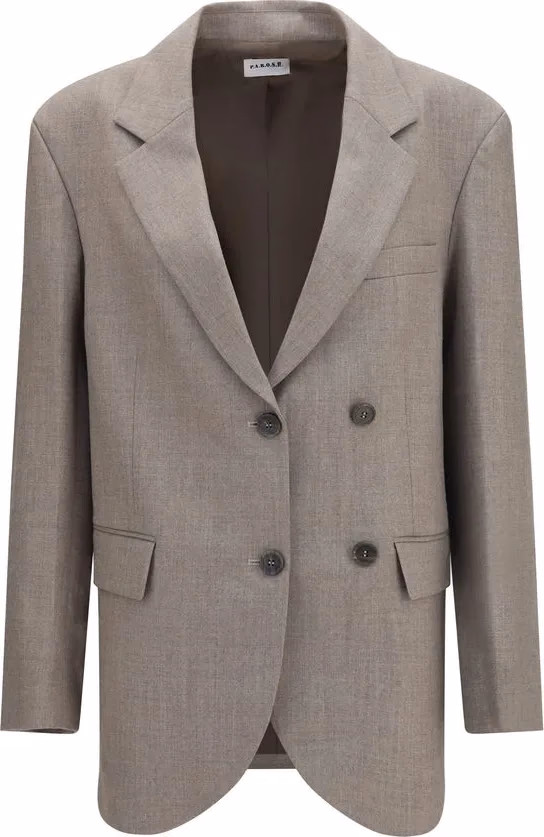 P.A.R.O.S.H. Beige Wool Oves Aries Blazer