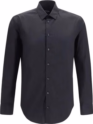 Black Cotton Dress Shirt