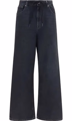 Black Cotton Relaxed Fit Jeans