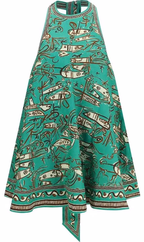 Alemais Bicolor Linen Casual Dress