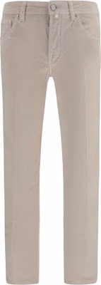 Beige Cotton Casual Pants