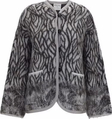 Gray Alpaca Vicugna Pacos Cardigan