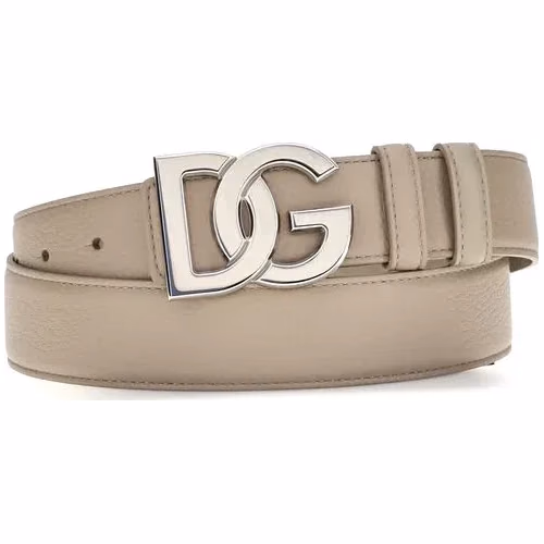 Dolce & Gabbana Beige Calf Leather Bos Taurus Regular Belt