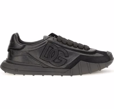 Black Calf Leather Bos Taurus Athletic Sneakers