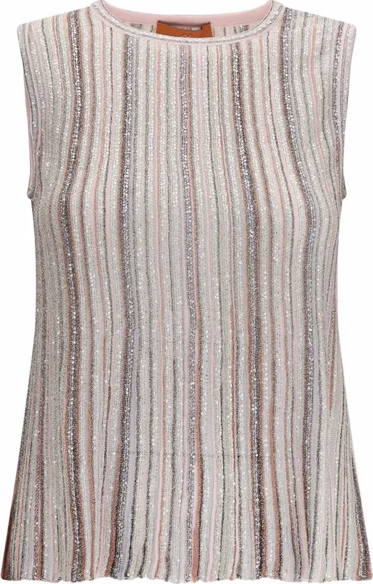 Missoni Multicolor Rayon Sleeveles T-Shirt