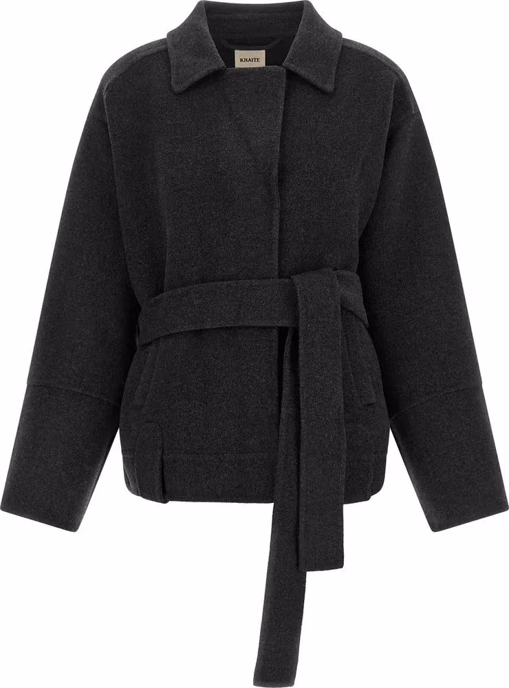 Khaite Gray Wool Full-Length Jacket