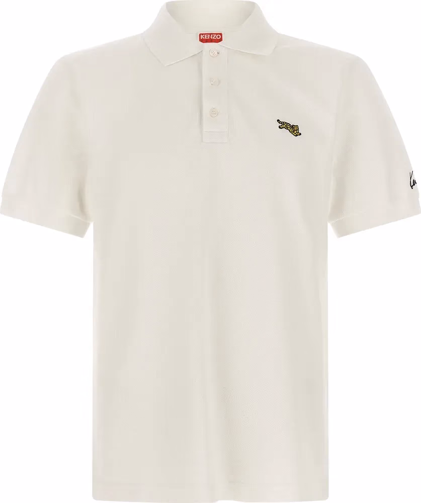 Kenzo White Cotton Polo Shirt