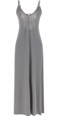 Silver Polyamide Long Dress