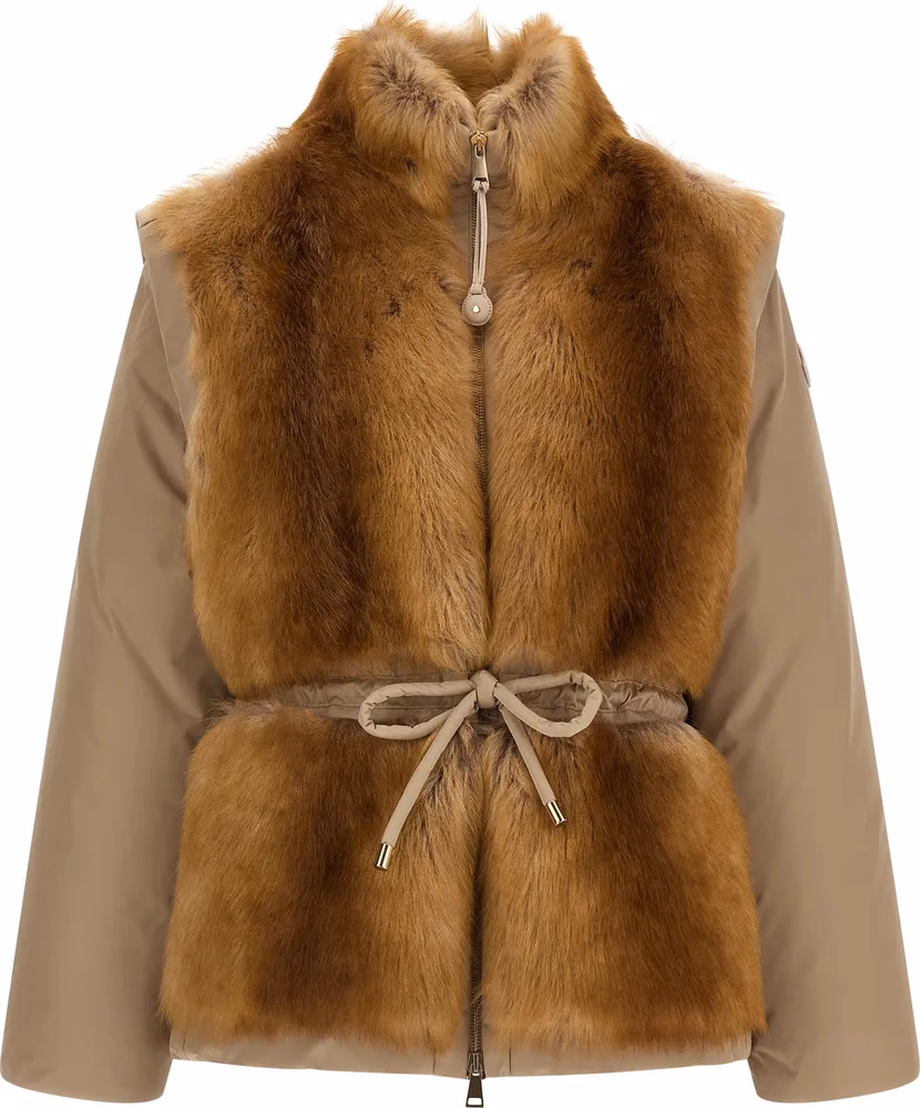 Moncler Beige Polyester Sleeveless Jacket