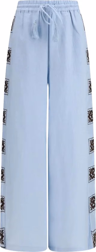Alemais Blue Linen Casual Pants