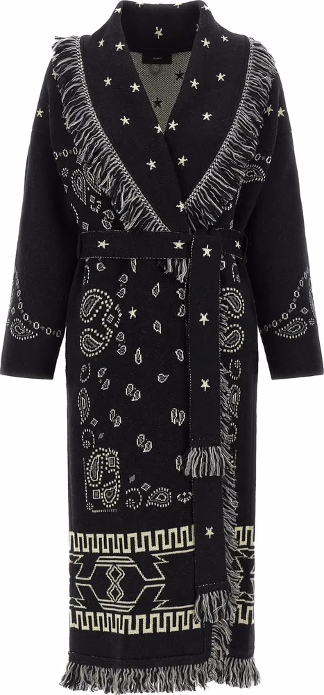 Alanui Black Virgin Wool Coat