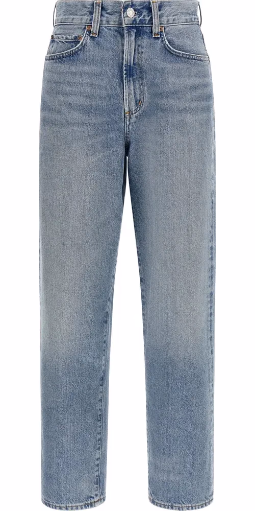 Agolde Blue Cotton Straight-Leg Jeans