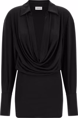 Black Polyester Short Dress