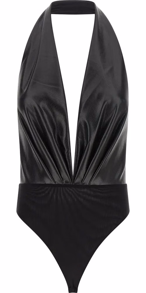 The Andamane Black Polyester Bodysuit