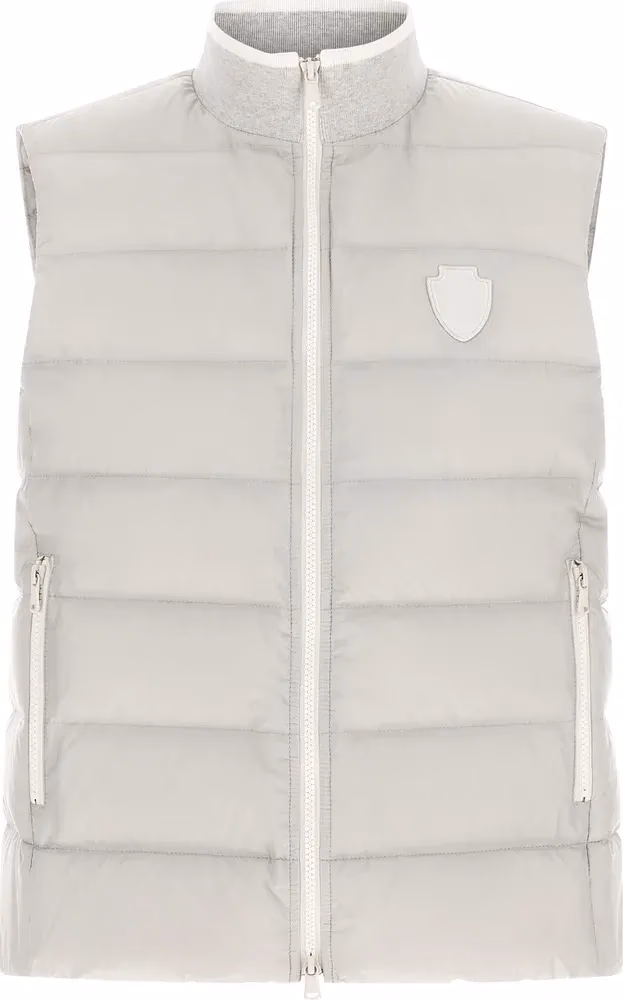 Brunello Cucinelli Gray Polyester Sleeveless Jacket