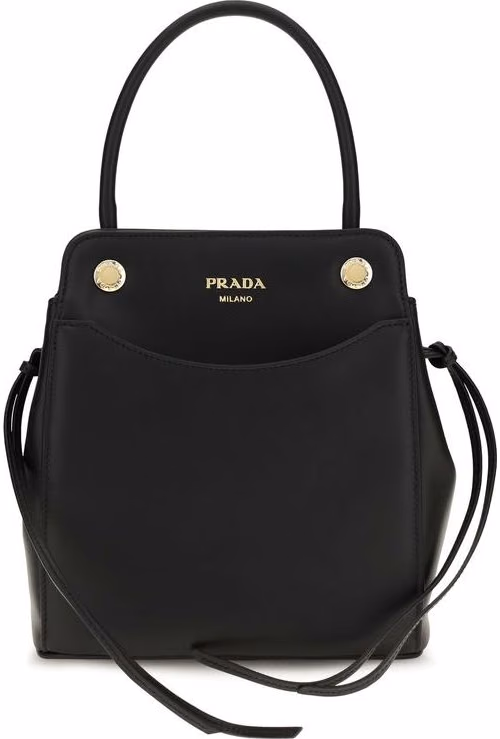 Prada Black Calf Leather Bos Taurus Shoulder Bag