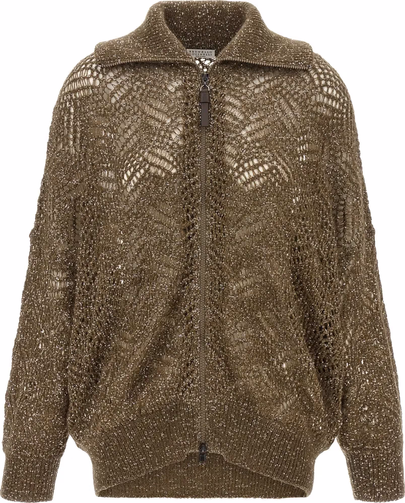 Brunello Cucinelli Brown Polyamide Cardigan