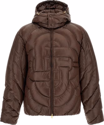 Brown Polyamide Full-Length Jacket