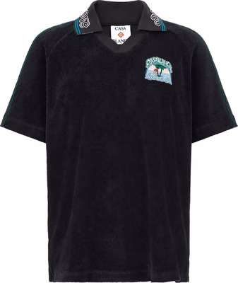 Black Cotton Polo Shirt