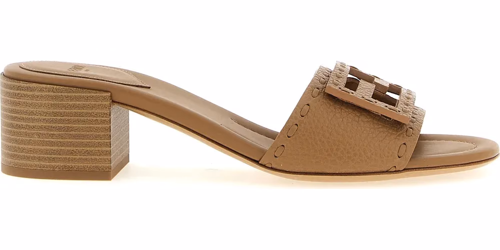 Fendi Beige Calfskin Flat Sandals