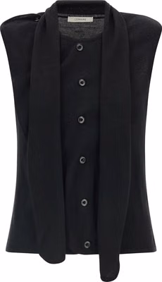 Black Wool Sleeveless Jacket