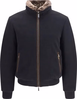 Black Cashmere Bomber