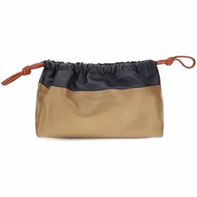 Beige Calf Leather Bos Taurus Clutch Bag