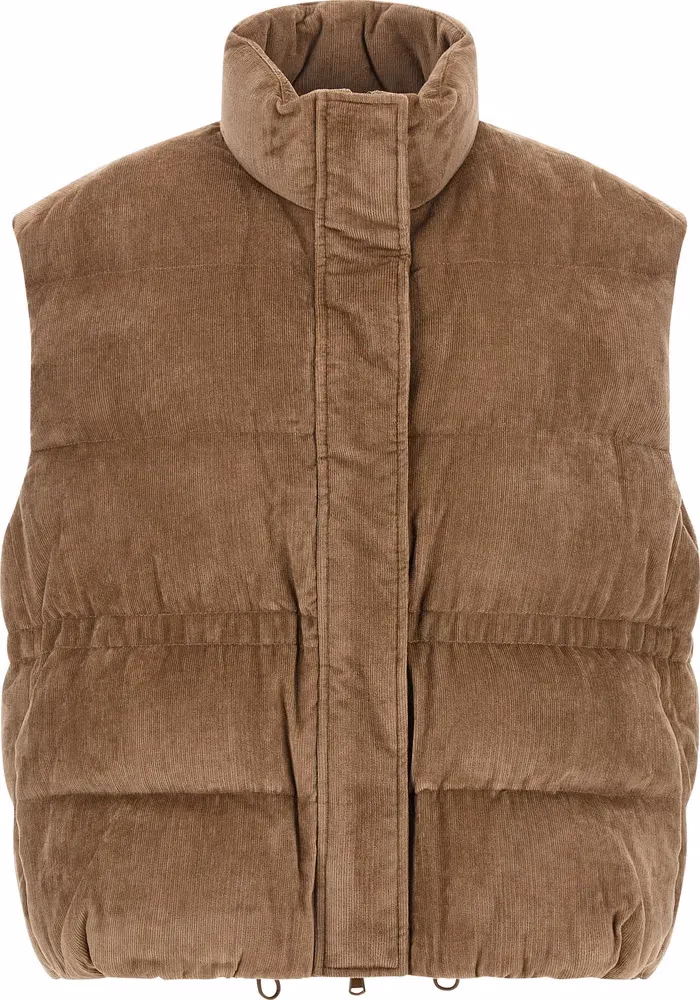 Brunello Cucinelli Beige Viscose Sleeveless Jacket