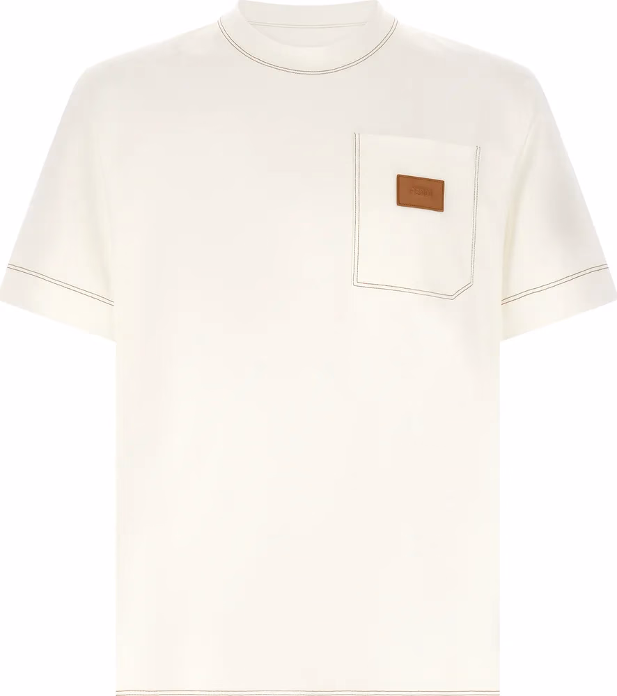 Fendi White Cotton T-Shirt